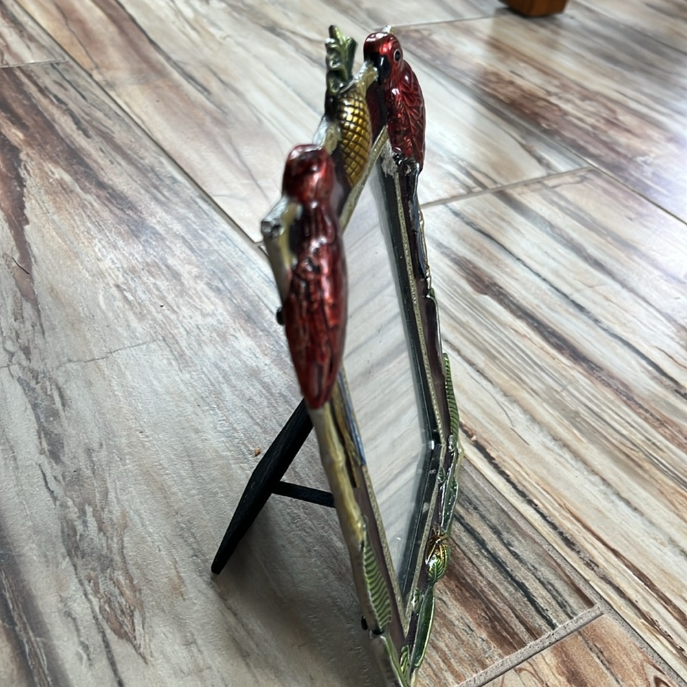 Enamel Parrot Picture Frame - Picture 6 of 11